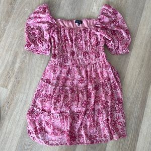 Pink floral Off the shoulder dress